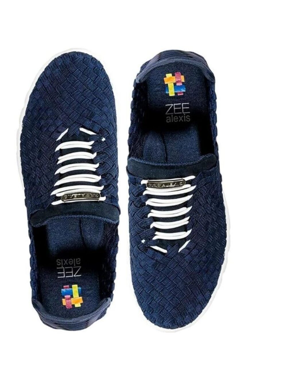 Zee Alexis Danielle Slip On Sneakers Womens 8.5 Navy Lightweight Woven Shoes